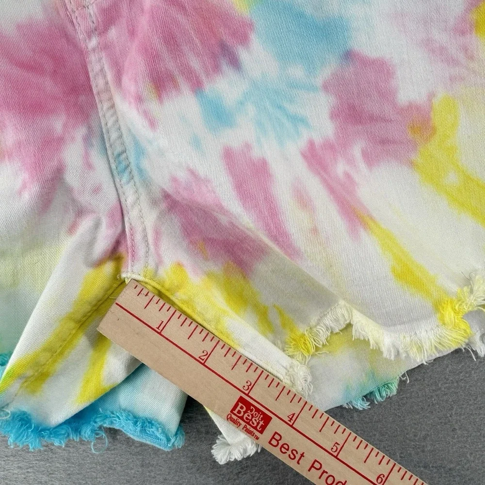 Judy Blue Womens Size X-Large Tie Dye Denim Shorts JB150082 Frayed Hem Stretch - Picture 5 of 7
